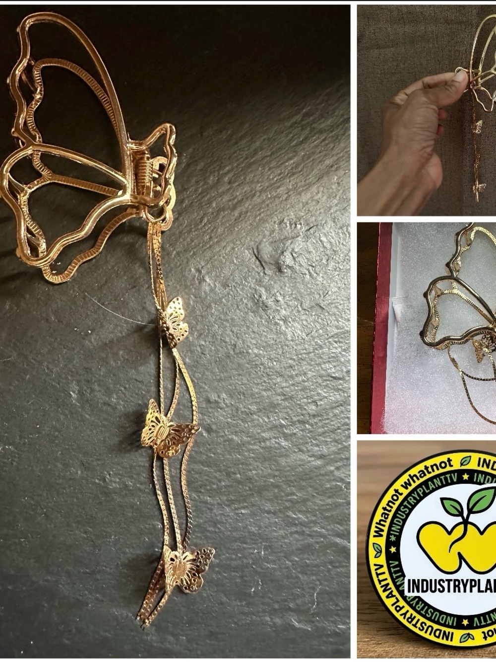 Gilded 3D Sculptured Butterfly Claw Clip by INDUSTRY 🏗️🪴 PLANT